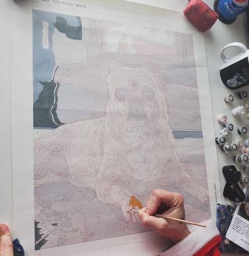 Customer photo review of Custom Paint By Numbers - Personalized Pet Portraits