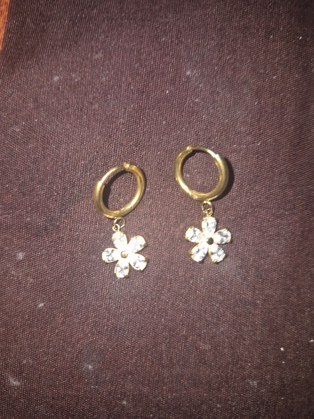 Customer photo review of Gilded Garden Drop Hoops