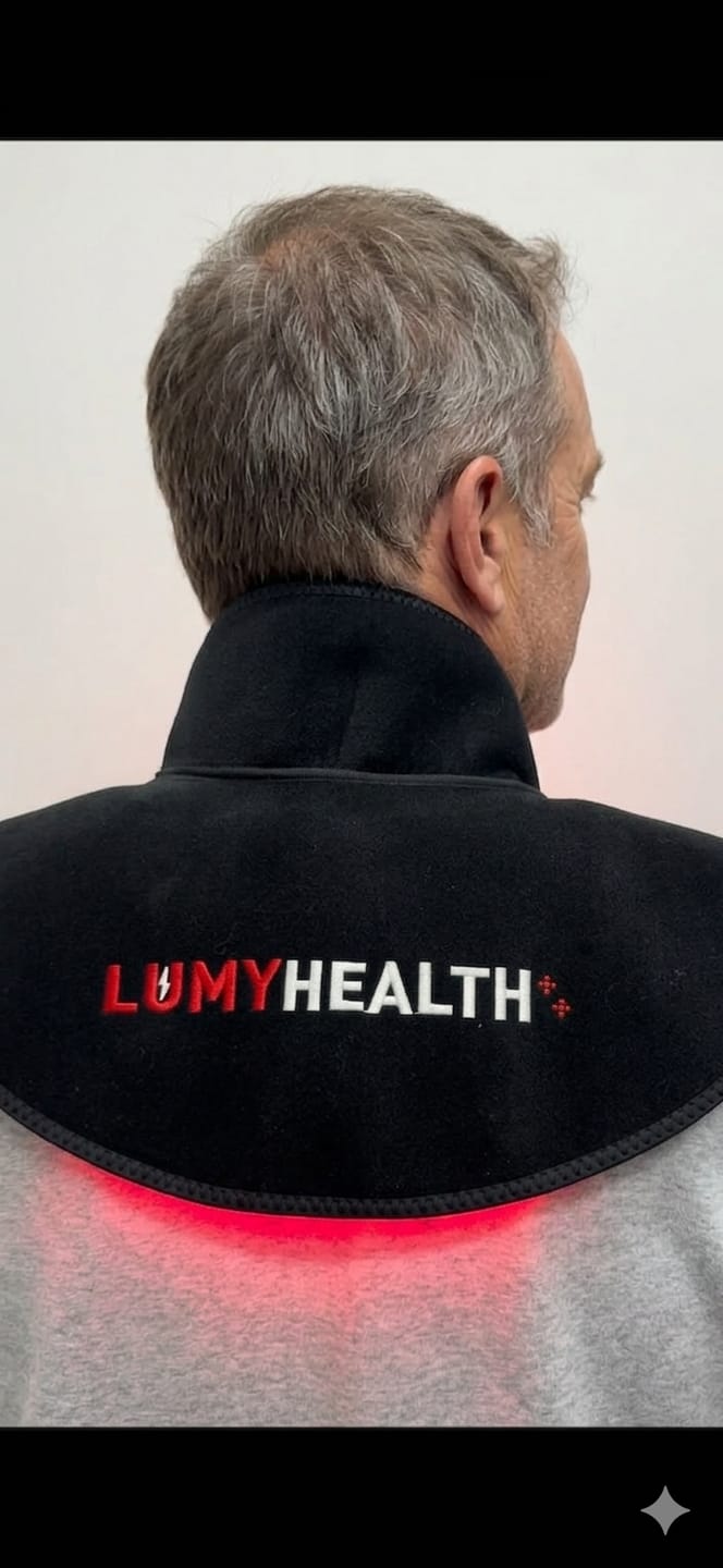 Customer photo review of Lumyhealth Red & lnfrared Light Therapy Wrap for Shoulder and Neck