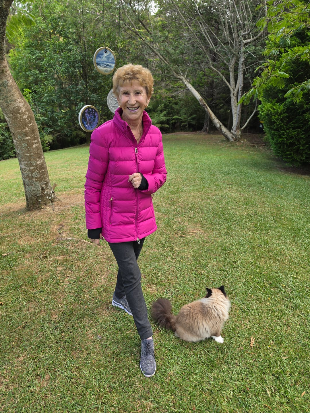 Customer photo review of Lucy Packable Puffer Down Jacket - Rose Violet