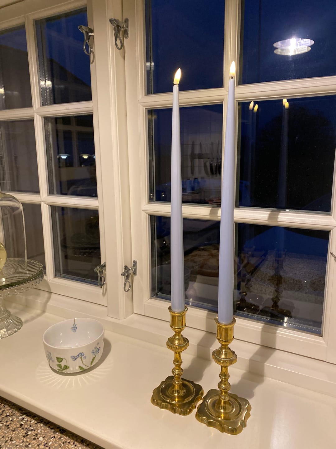 Customer photo review of LED Kertelys med Lak, 2 stk (38 cm) Støvet blå