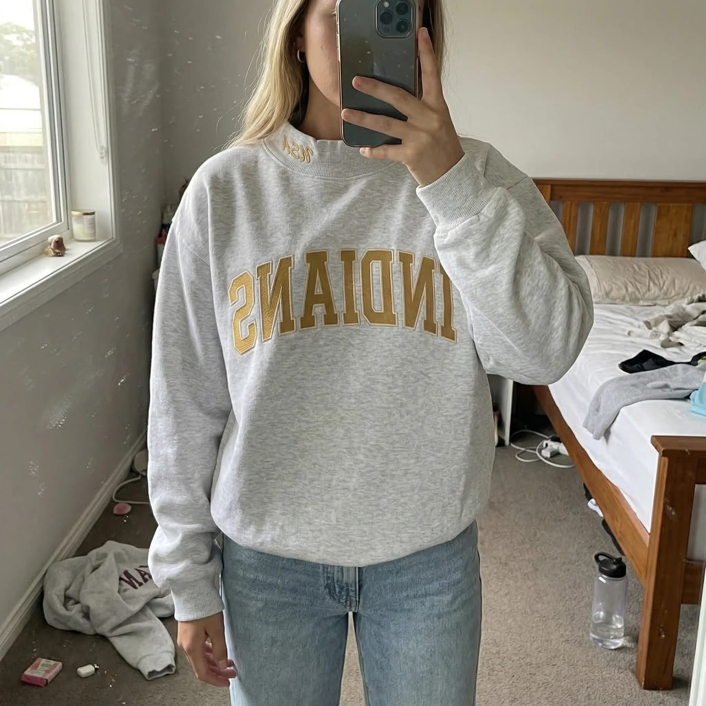 Customer photo review of Custom Mockneck Embroidered Team Name Sweatshirt – Stand-up Collar