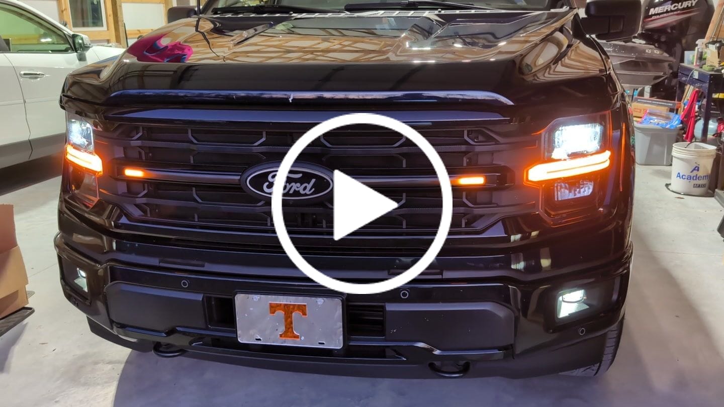 Customer video review of Smoked LED Grille Amber Lights W/ Sequential Turn Signal For 2024+ Ford F150 XLT