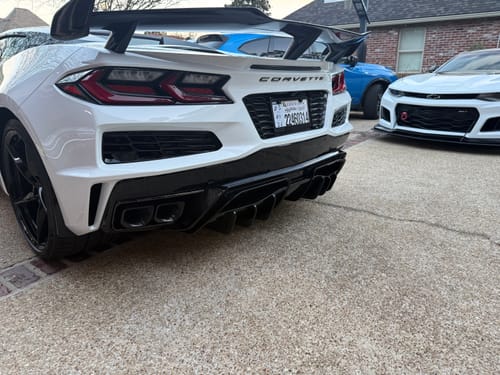 Customer photo review of Corvette C8 Rear Bumper Add-On Diffuser Splitter Lip