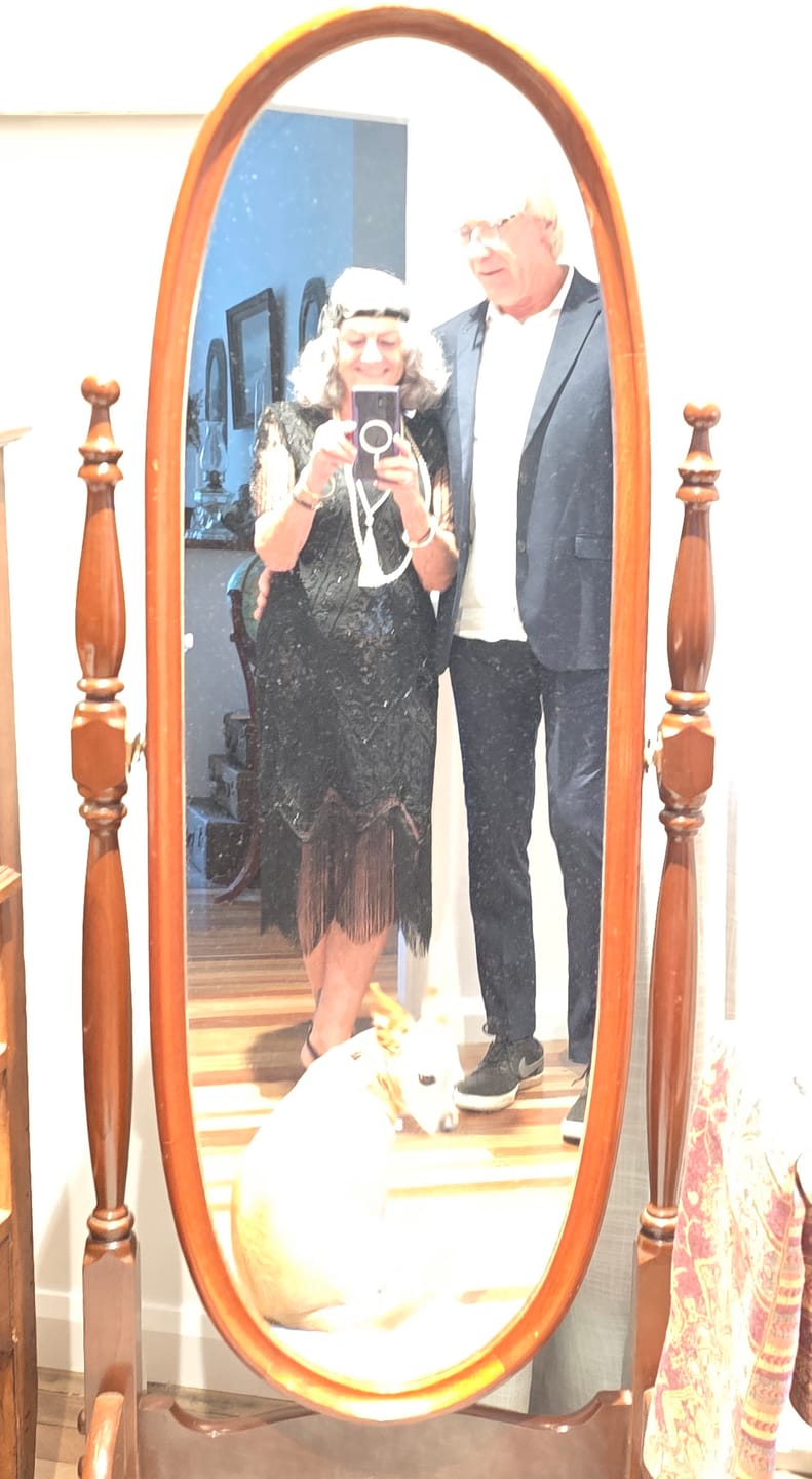 Customer photo review of 1920s Black Swirl Flapper Headpiece