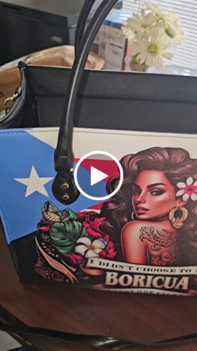 Customer video review of I didn't choose to be Boricua - Personalized Leather Clutch Purse BOR07C
