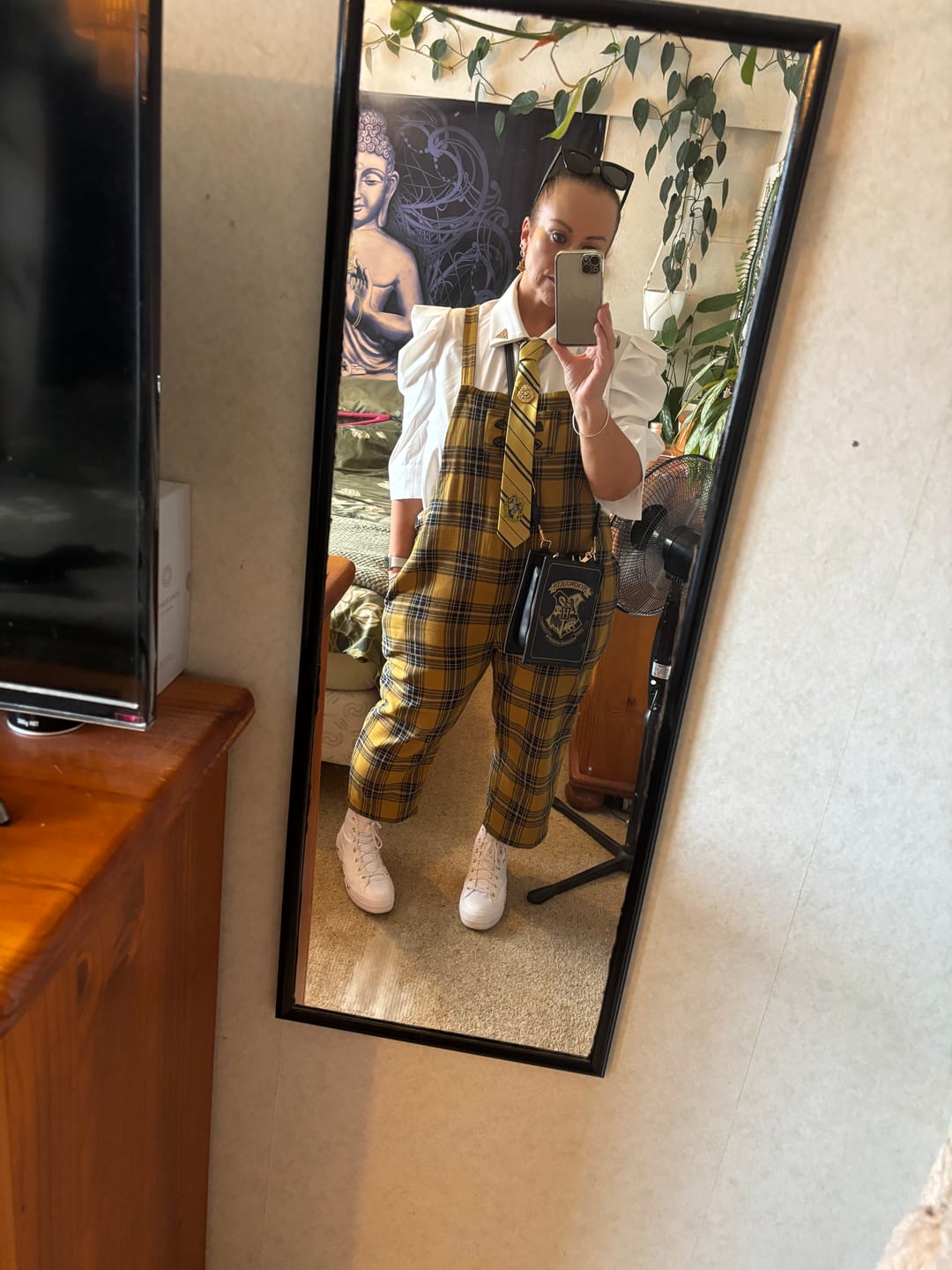 Customer photo review of Tartan Overalls - Mustard