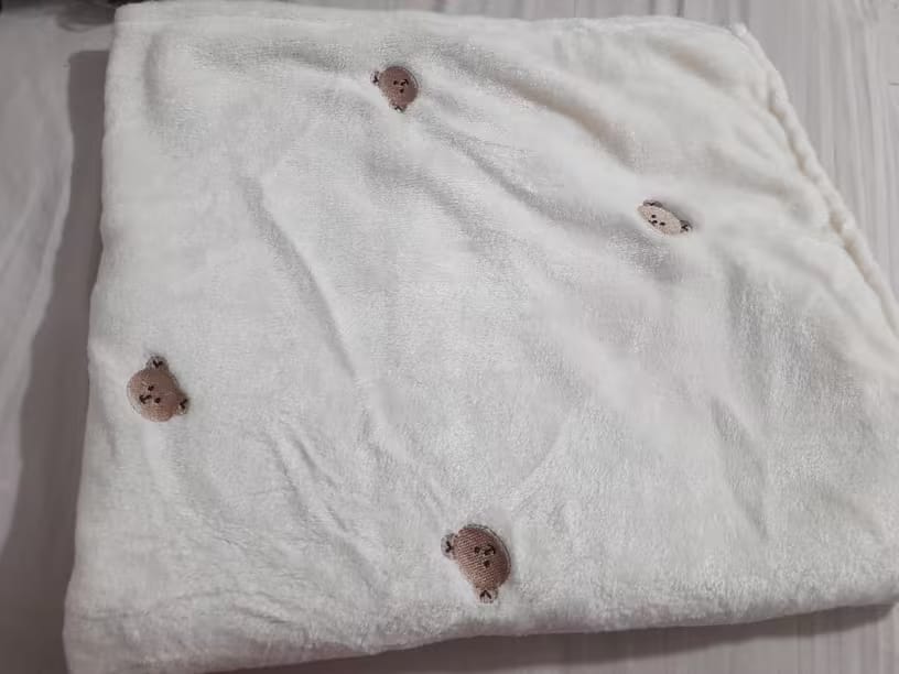 Customer photo review of Cozy Bear Baby Blanket
