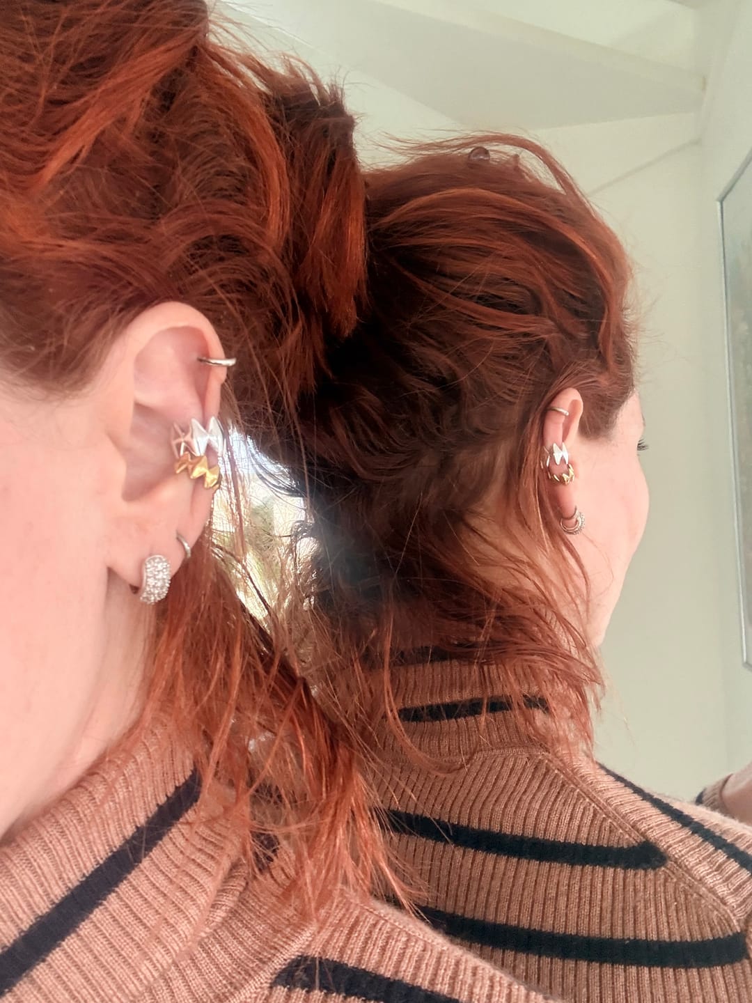 Customer photo review of Edgy Earcuffs, Silver, 1 pair, designed by Rebeca Sá