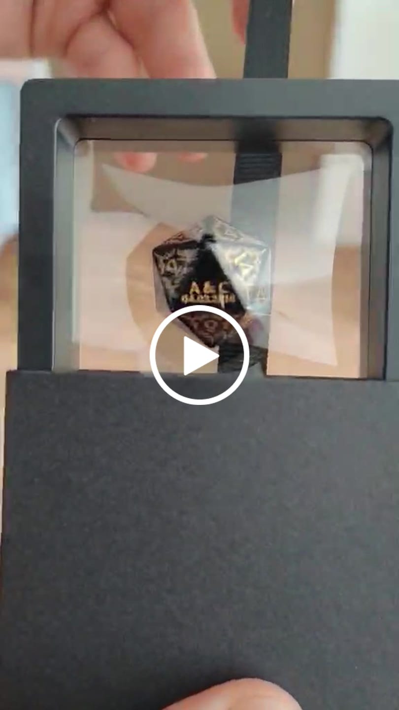Customer video review of Custom Anniversary D20 Dice – Personalized D&D Gift