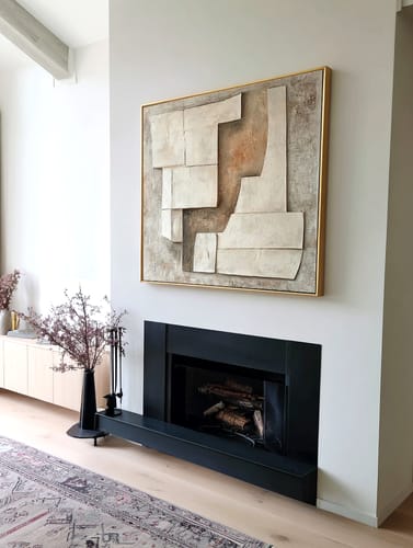 Customer photo review of Earth Layers-Organic Handcrafted Wabi Sabi Art on Canvas for Modern Interiors