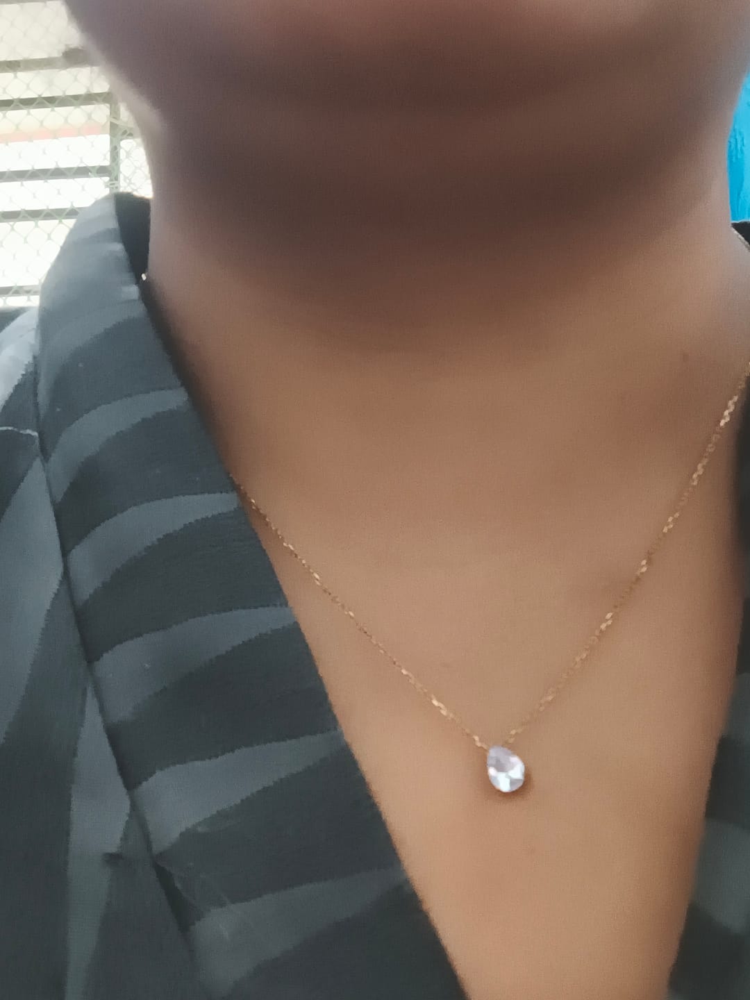 Customer photo review of Dewdrop Solitaire Necklace