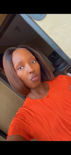 Customer photo review of Vietnamese SDD Bone Straight 2X6 Ombre Choc Brown 10 Inch Wig