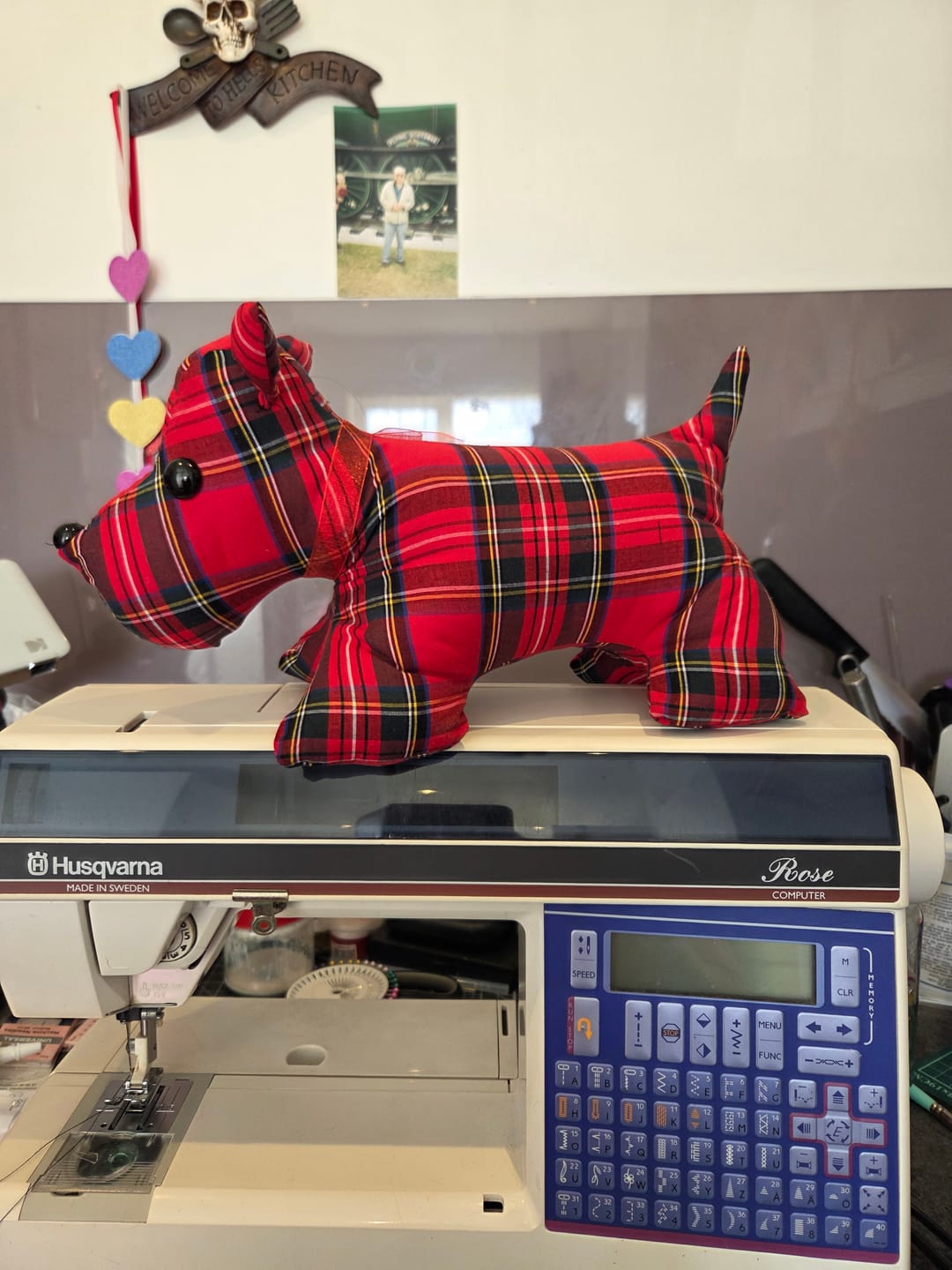 Customer photo review of Red and Black Tartan Cotton Fabric