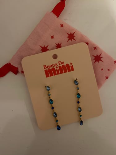 Customer photo review of Freya Droplet Statement Studs