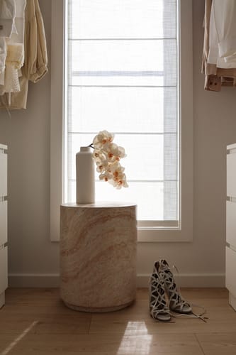 Customer photo review of Cassie Flat Fold Linen Blend Cordless Custom Roman Shade
