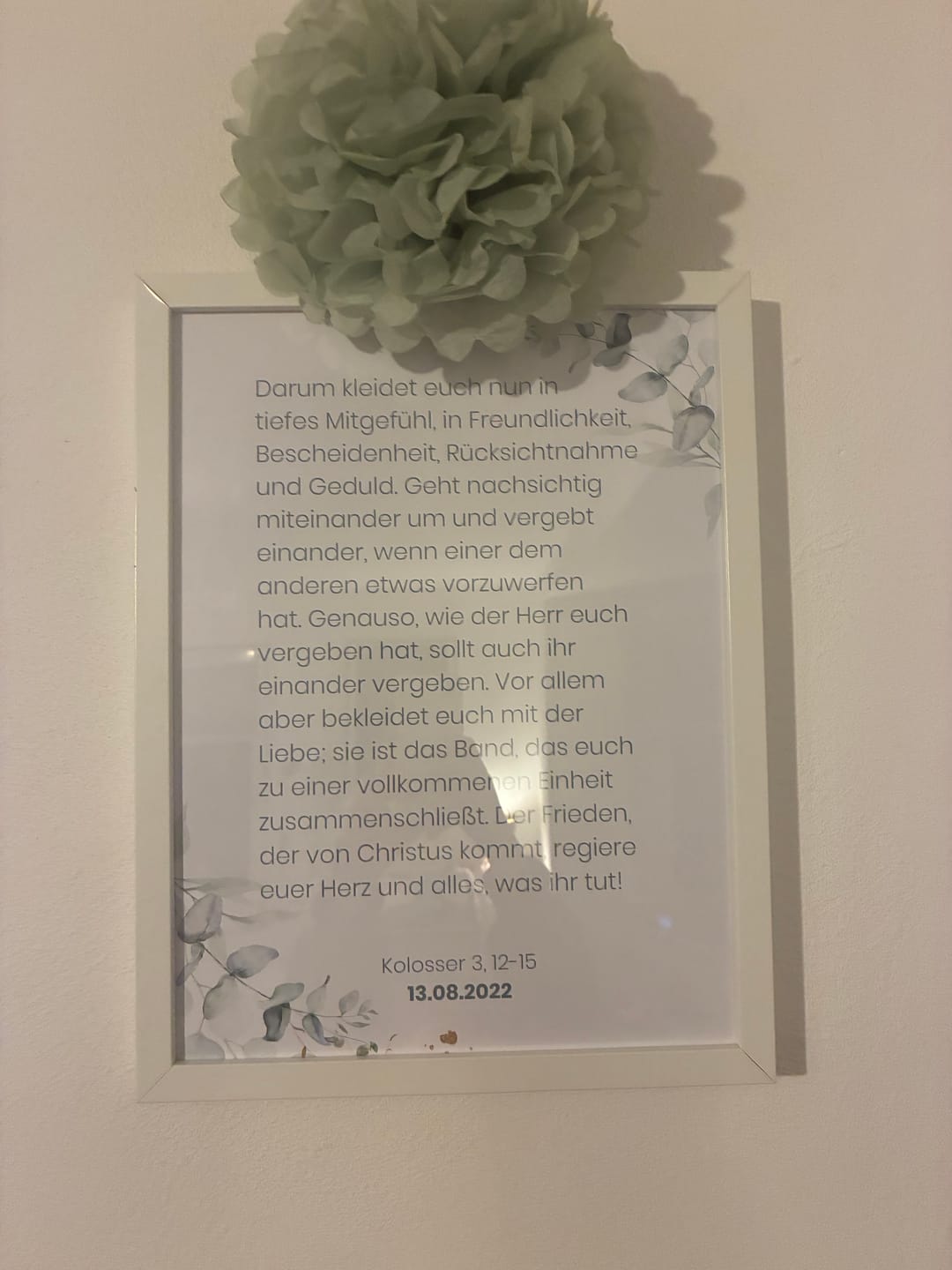 Customer photo review of Personalisiertes Poster "Mein Bibelvers" · Dein Wunschtext