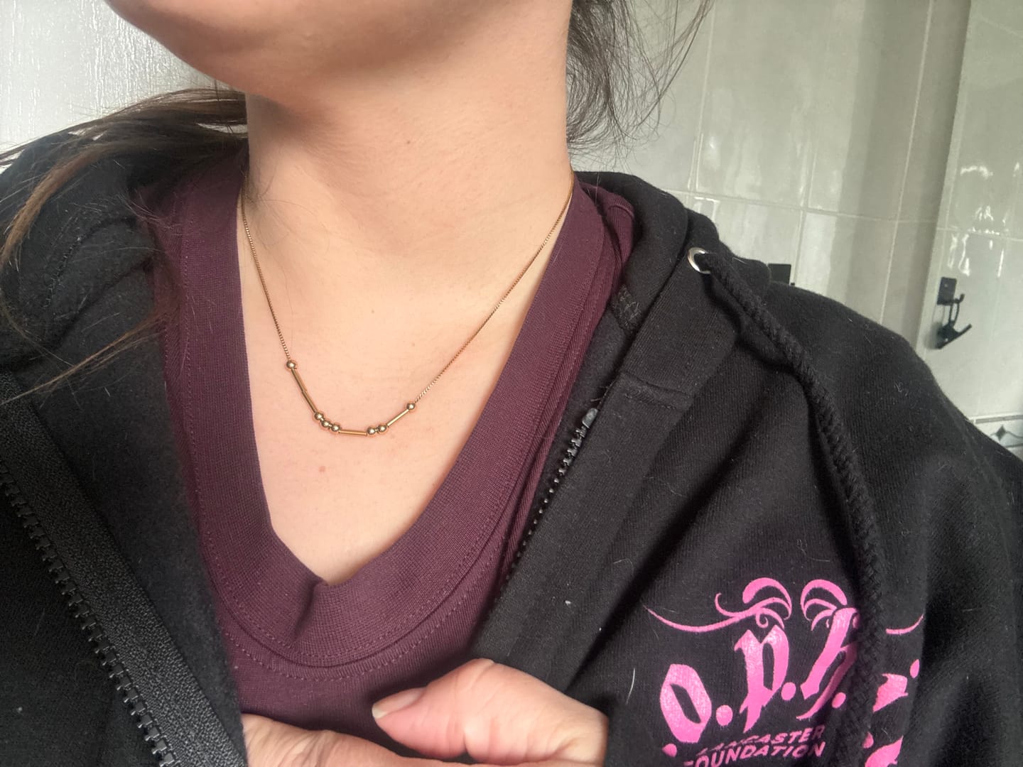 Customer photo review of Morse Code Necklace