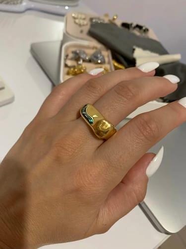 Customer photo review of Irregular Square Stainless Steel Ring