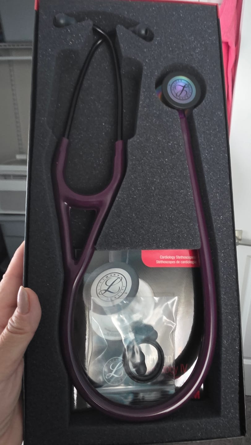 Customer photo review of Littmann Cardiology IV Diagnostic Stethoscope: Rainbow & Plum - Violet Stem 6205