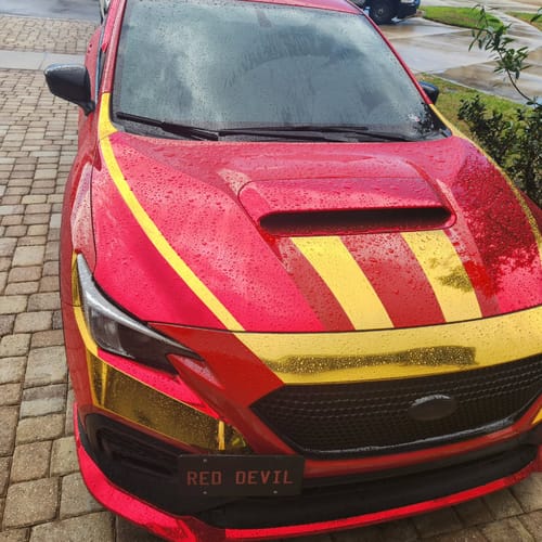 Customer photo review of Mirror Chrome Yellow Vinyl Wrap
