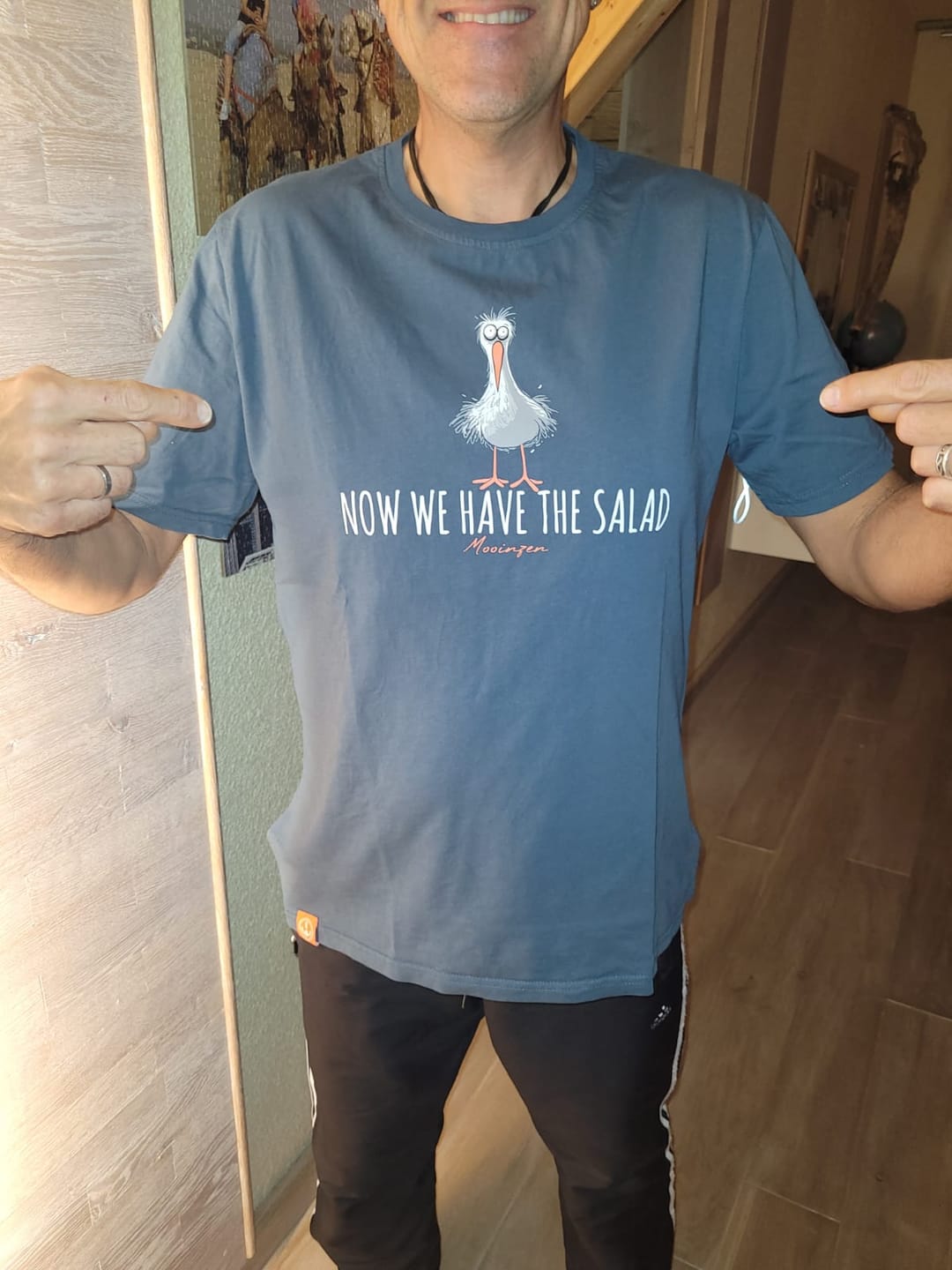 Customer photo review of Now we have the Salad · Unisex Premium Bio T-Shirt