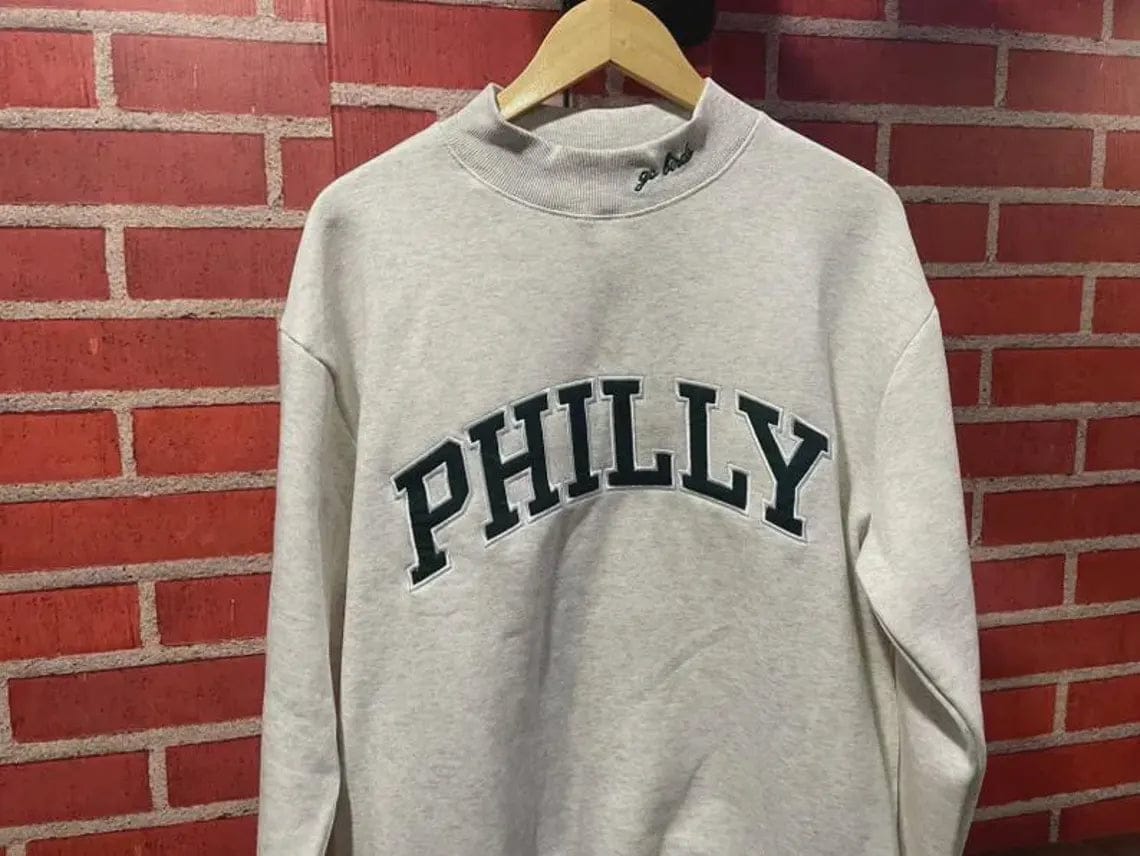 Customer photo review of Custom Mockneck Embroidered Team Name Sweatshirt – Stand-up Collar