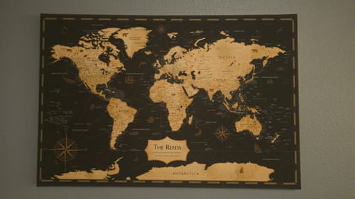 Customer photo review of Pinnable World Journey Map • Rustic Gold