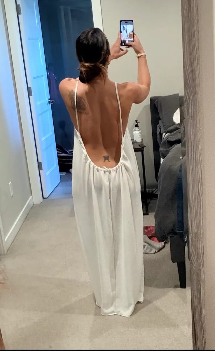 Customer photo review of Backless Maxi Dress