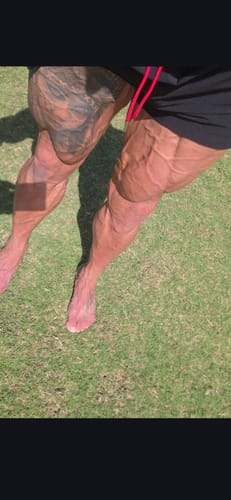 Customer photo review of Quads of the Gods Gym Shorts - Premium Lifting Shorts Australia - Black/Red | Stay Shredded
