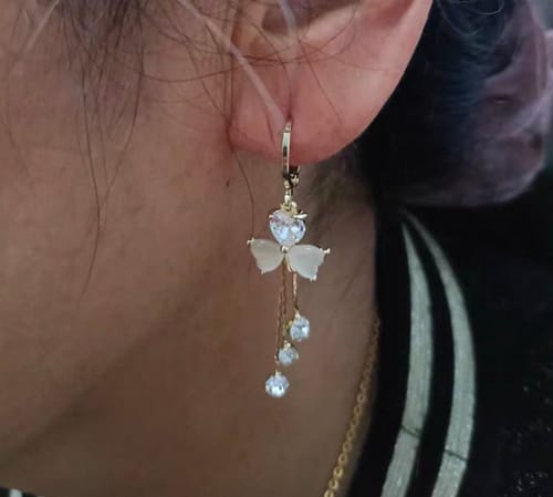 Customer photo review of Elayne Earrings