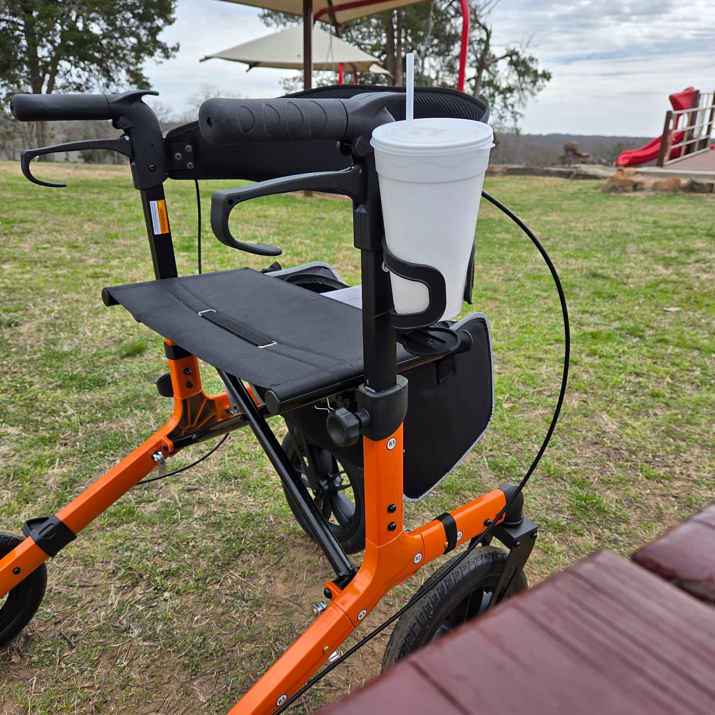 Customer photo review of KLD-9212 All Terrain Dual-Brake Rollator Walker 12" Wheels