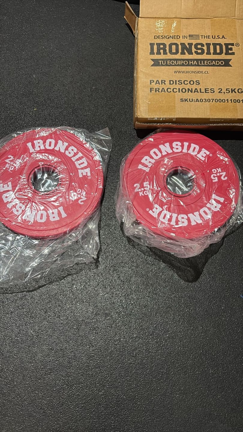 Customer photo review of Discos Fraccionados Olímpicos PU (0.5 a 2.5 KG) IRONSIDE