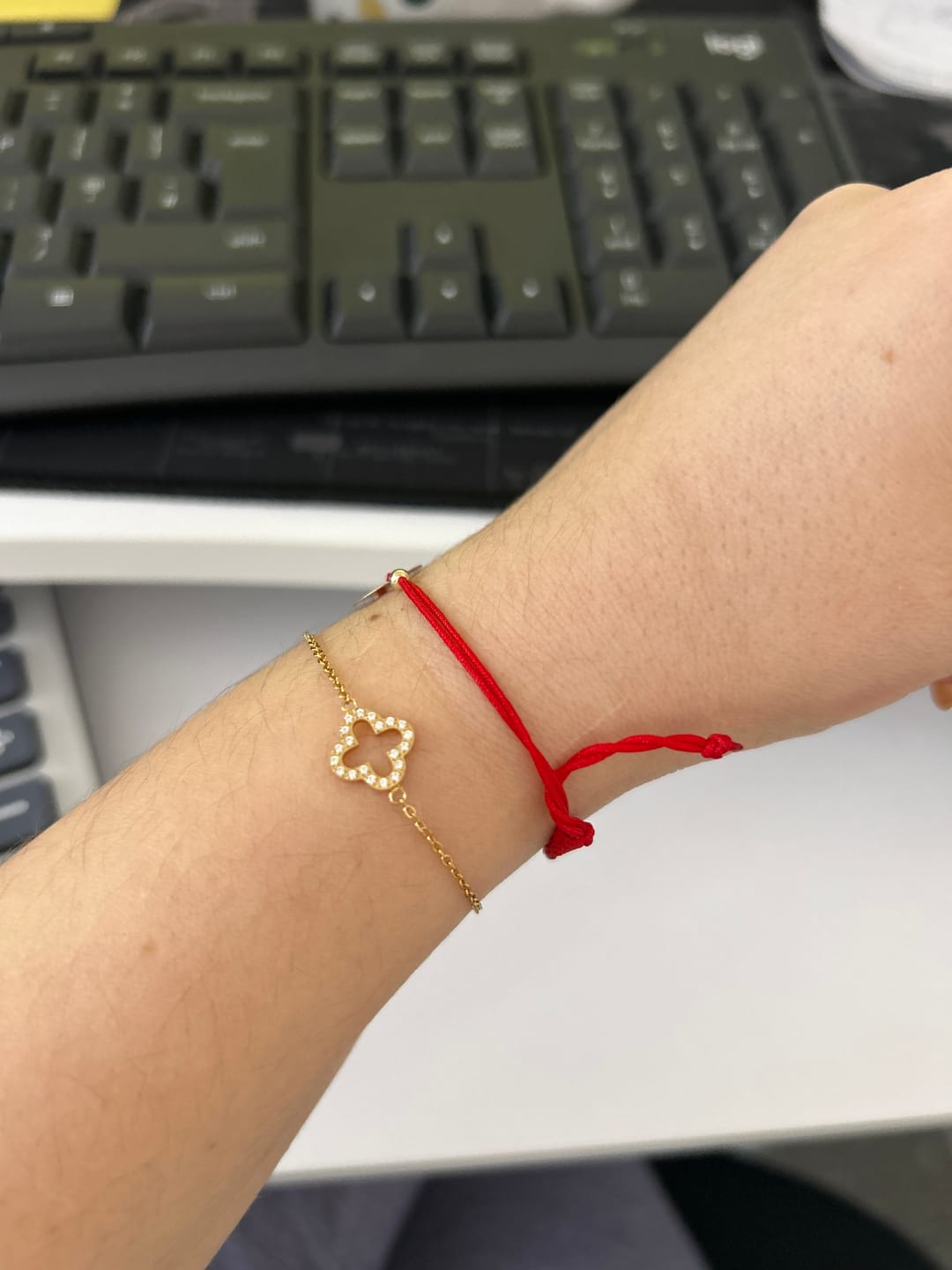 Customer photo review of Pavé Clover Bracelet