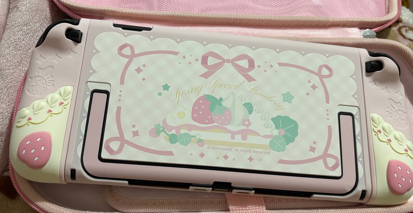 Customer photo review of Cream Strawberry Series Protective Case for Switch 2