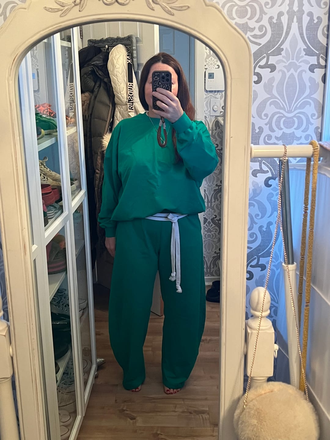 Customer photo review of Green Oversized Sweat Set with Open Back