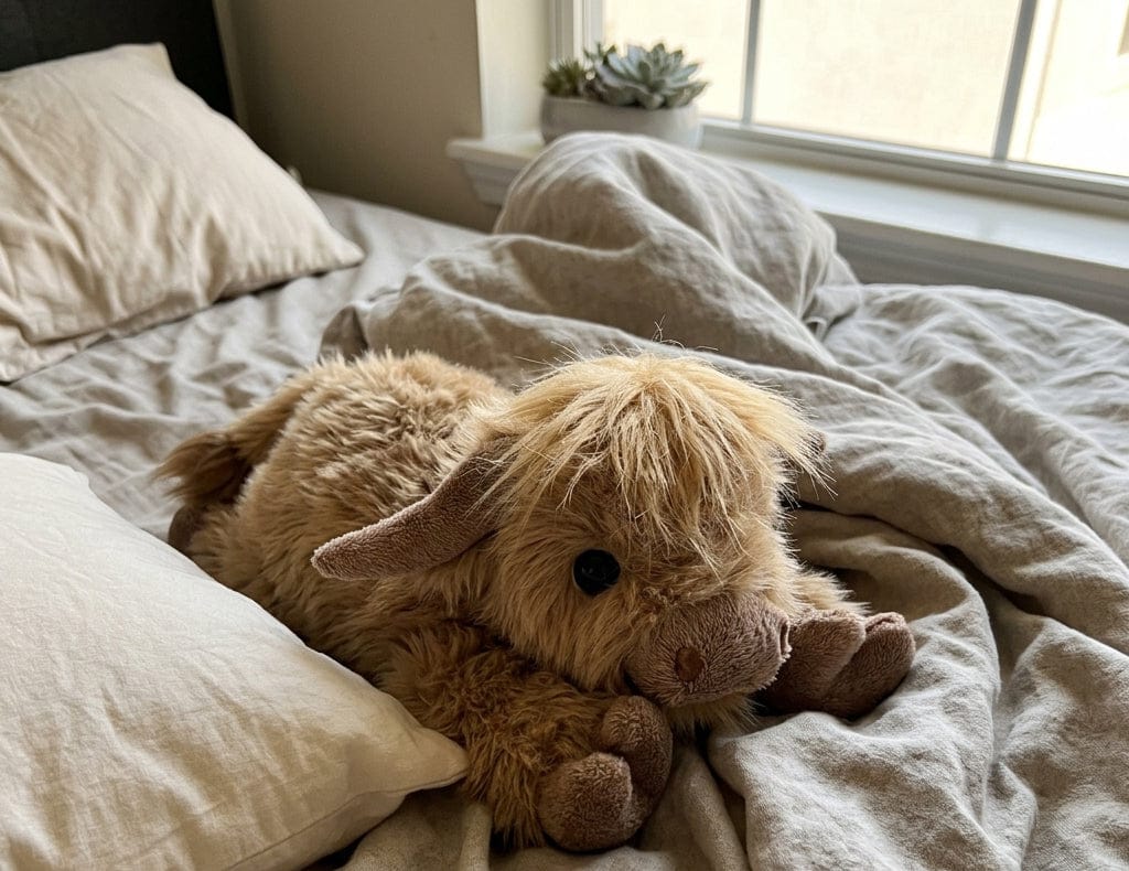Customer photo review of Highland Cow Weighted Plush Cattle Stuffed Animals, Microwavable, Pain Stress Relief, Anxiety, Women Kid Bedtime Best Gift