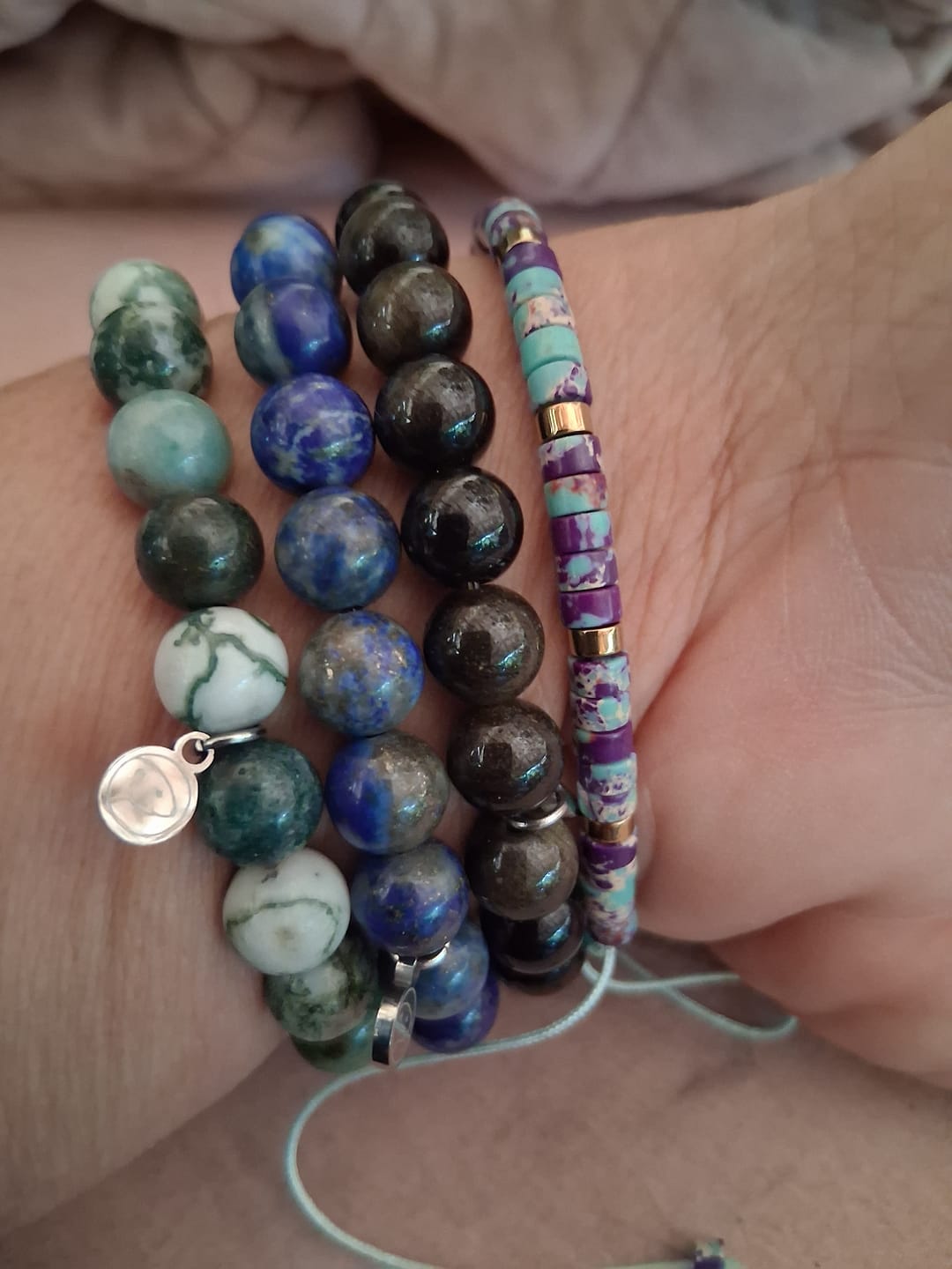Customer photo review of Golden Obsidian Bracelet