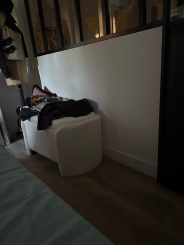 Customer photo review of MOSS - Banc avec rangement en bouclettes blanches
