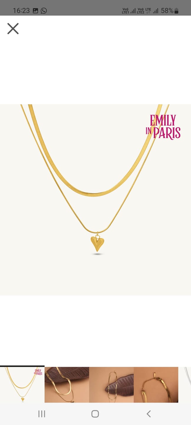 Customer photo review of Dual-Strand Heart Drop Pendant Necklace