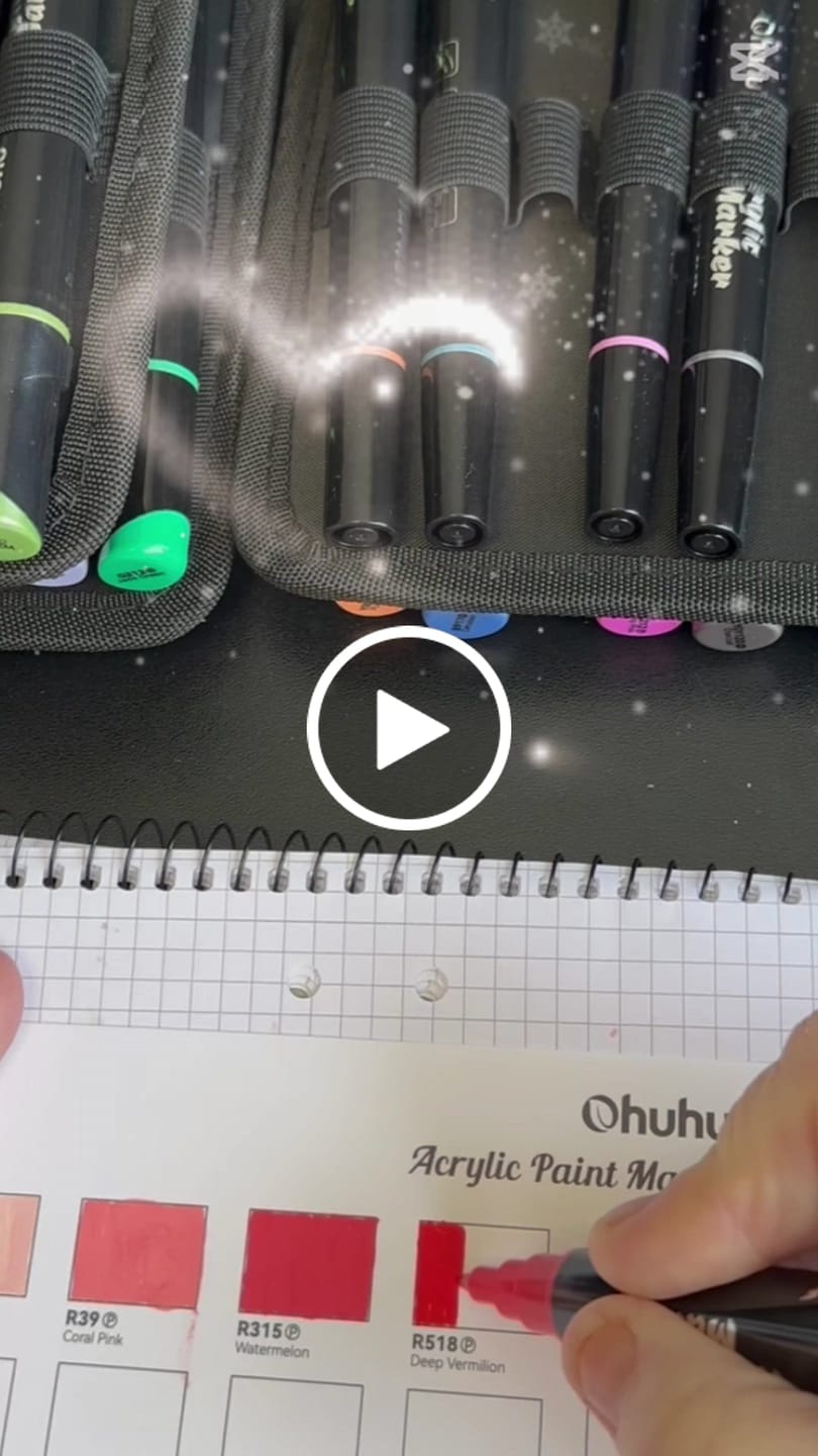 Customer video review of Ohuhu Dual Nib Waterproof Acrylic Pen 30 / 60 / 90 Colors - Kakaako
