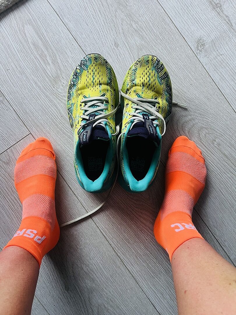 Customer photo review of Performance Ankle Socks - Neon Pink - PSRC