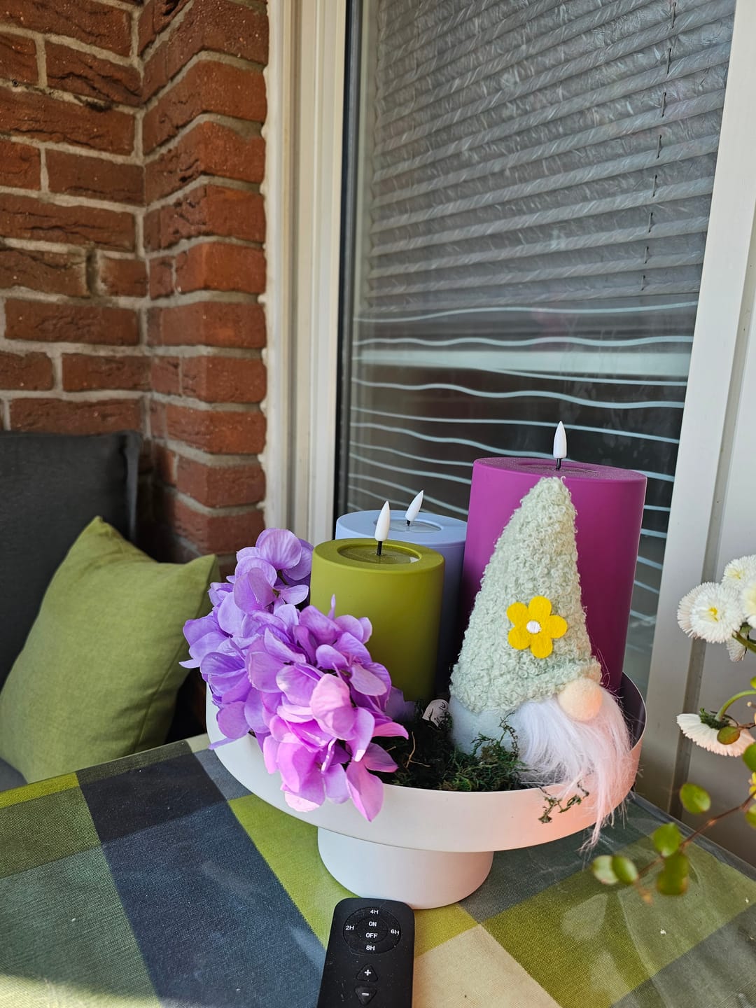 Customer photo review of Udendørs LED Bloklys Ø 10 x 15 cm Magenta
