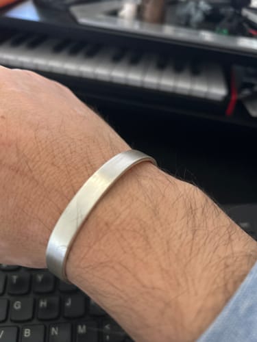 Customer photo review of Men's Sterling Silver Cuff Bracelet