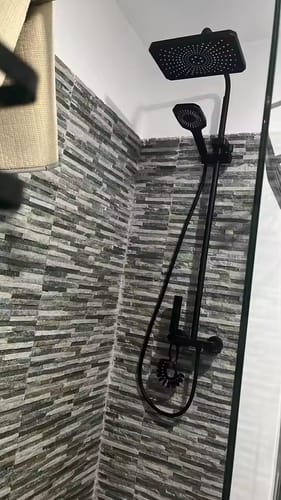 Customer photo review of Turku - Digital Thermostatic Shower Faucet Set with LED Temperature Display 4 Function Rainfall Shower System Wall Mounted Hot Cold Mixer