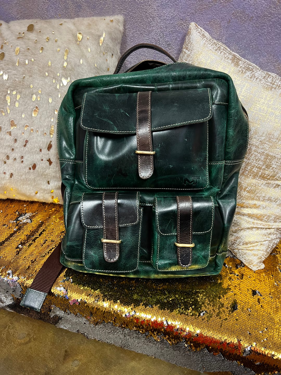 Customer photo review of Greenfield Leather Backpack