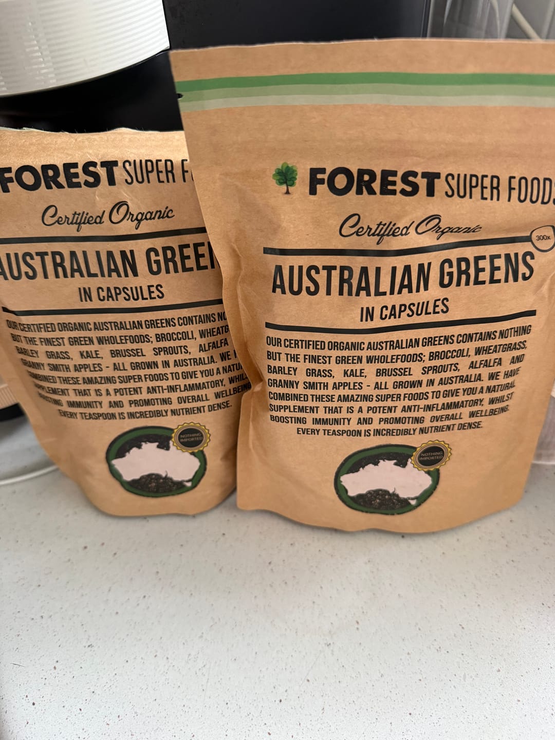 Customer photo review of Australian Greens Whole Food Capsules