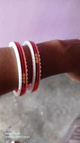 Customer photo review of Red – “Crimson Charm Women’s Bangle” (Pack of 1 Pair) (2 pis)