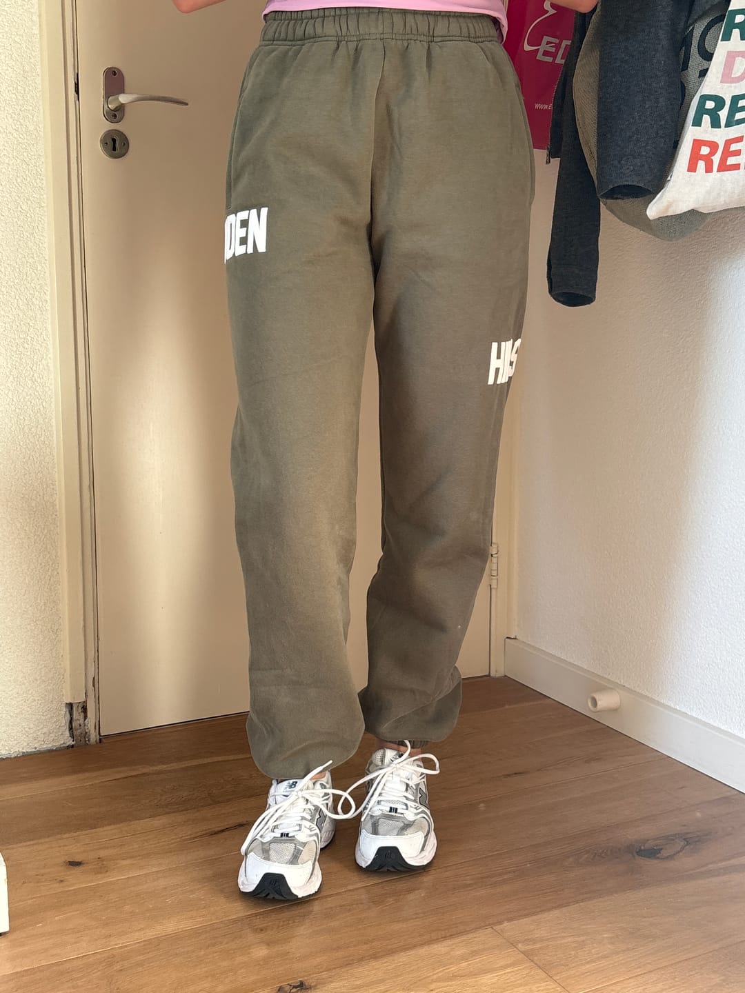 Customer photo review of GATED COMMUNITY CUFFED SWEATPANTS SAGE