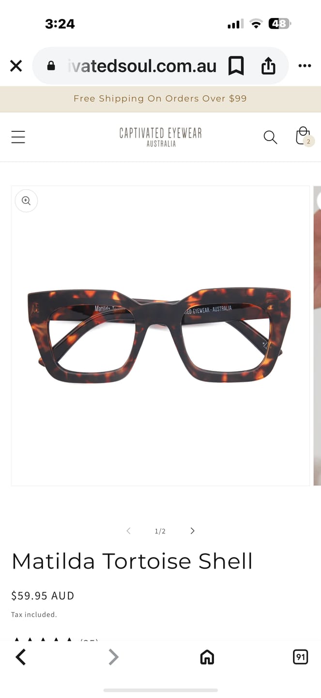 Customer photo review of Matilda Tortoise Shell